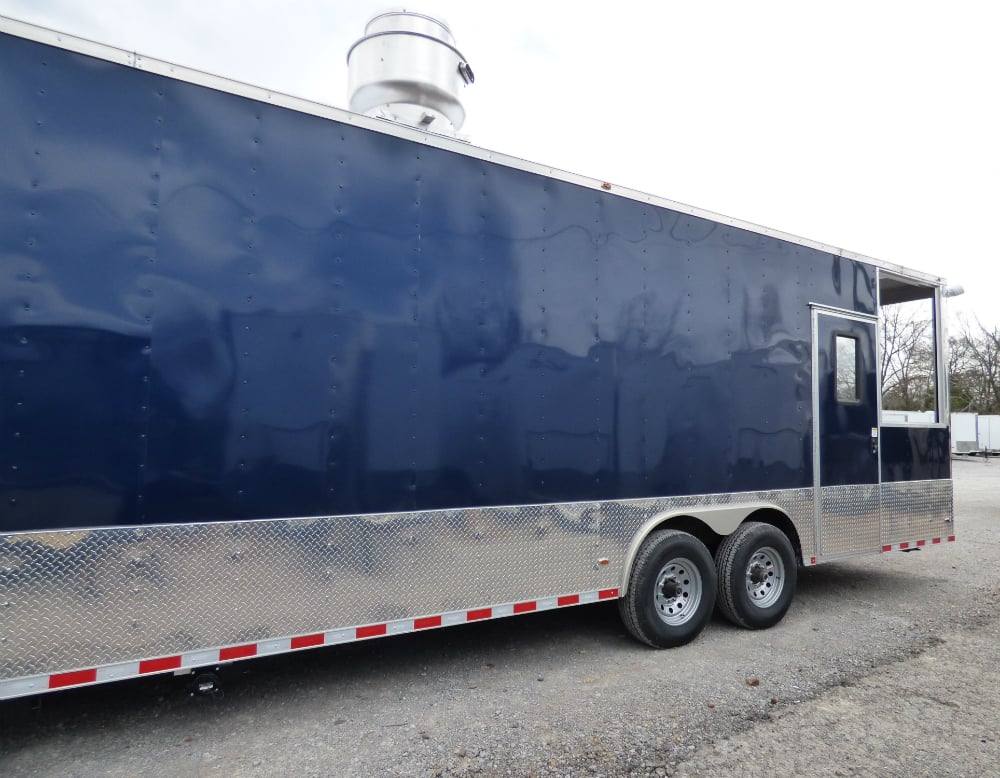 853-8.5-x-28-concession-blue-bbq-food-event-catering-trailer-3.jpg 8.5' x 28' Concession Blue BBQ Food Event Catering Trailer