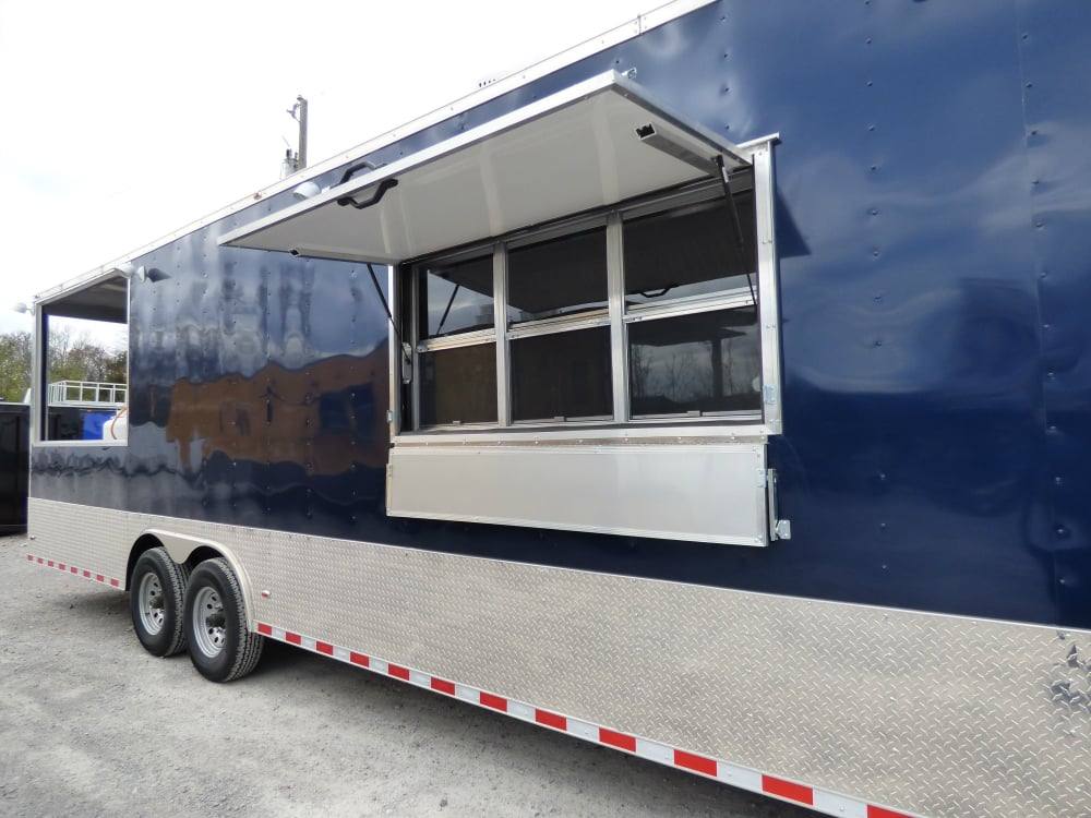 853-8.5-x-28-concession-blue-bbq-food-event-catering-trailer-5.jpg 8.5' x 28' Concession Blue BBQ Food Event Catering Trailer