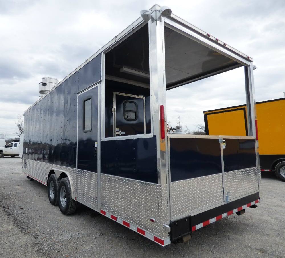 853-8.5-x-28-concession-blue-bbq-food-event-catering-trailer-6.jpg 8.5' x 28' Concession Blue BBQ Food Event Catering Trailer