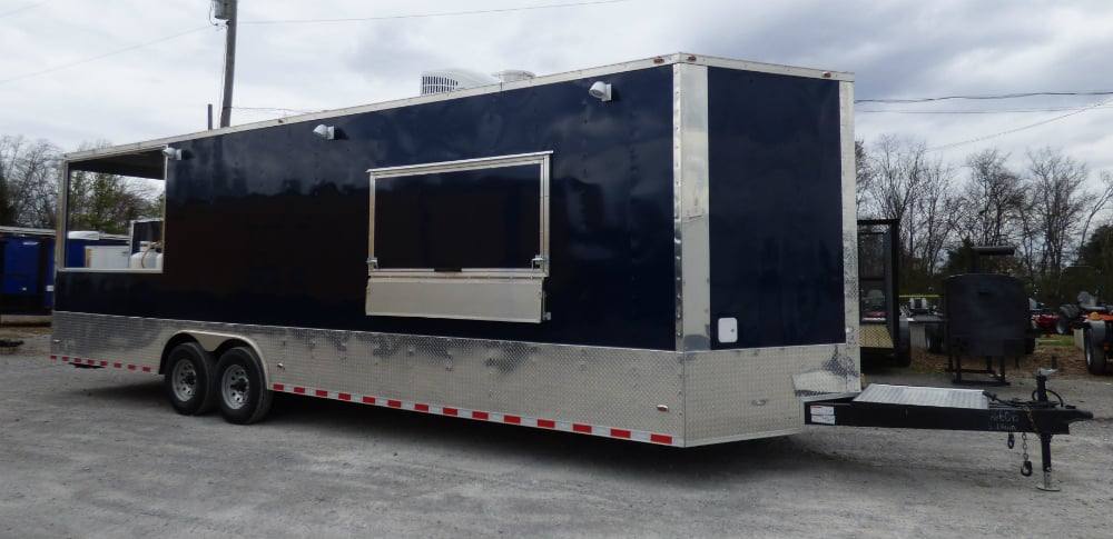853-8.5-x-28-concession-blue-bbq-food-event-catering-trailer-9.jpg 8.5' x 28' Concession Blue BBQ Food Event Catering Trailer