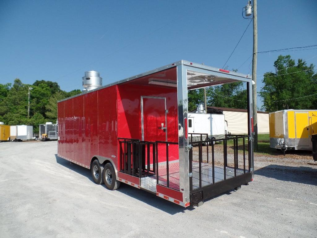 854-8.5-x-28-concession-food-trailer-red-bbq-event-catering-11.jpg 8.5' x 28' Concession Food Trailer Red BBQ Event Catering