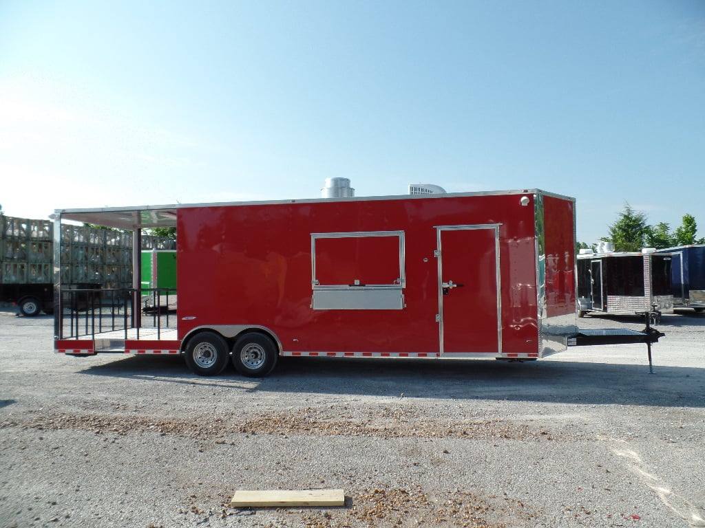 854-8.5-x-28-concession-food-trailer-red-bbq-event-catering-12.jpg 8.5' x 28' Concession Food Trailer Red BBQ Event Catering