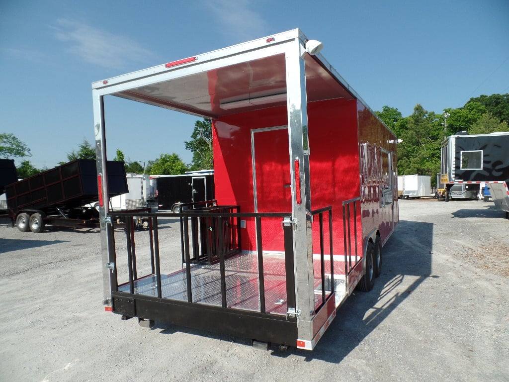 854-8.5-x-28-concession-food-trailer-red-bbq-event-catering-19.jpg 8.5' x 28' Concession Food Trailer Red BBQ Event Catering