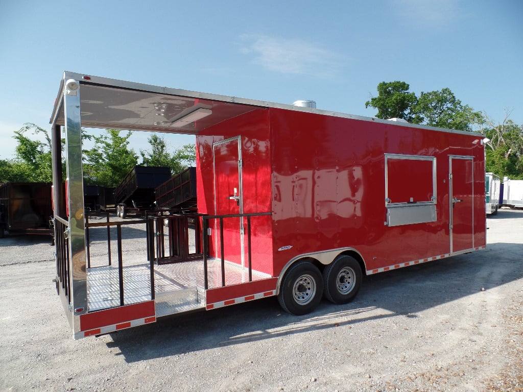 854-8.5-x-28-concession-food-trailer-red-bbq-event-catering-24.jpg 8.5' x 28' Concession Food Trailer Red BBQ Event Catering