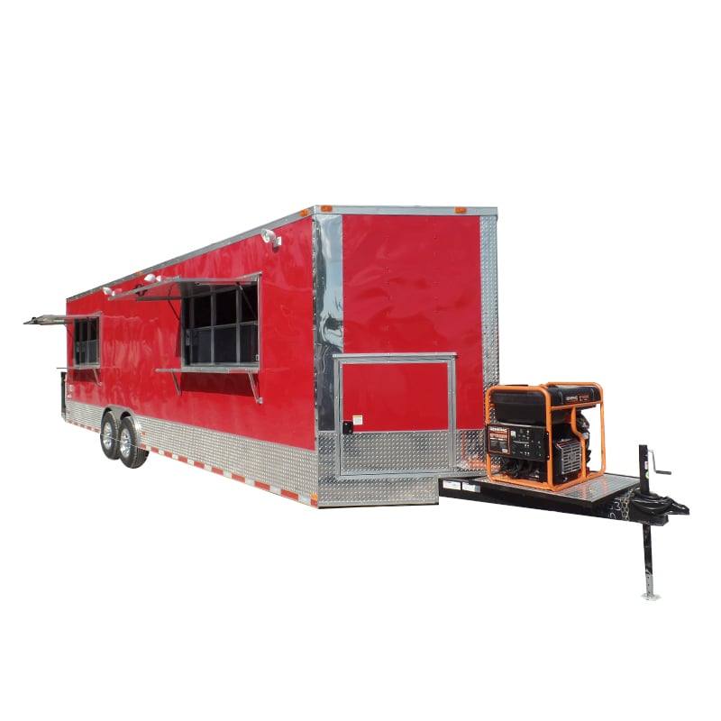 8.5' x 28' Concession Food Trailer Red Event Catering