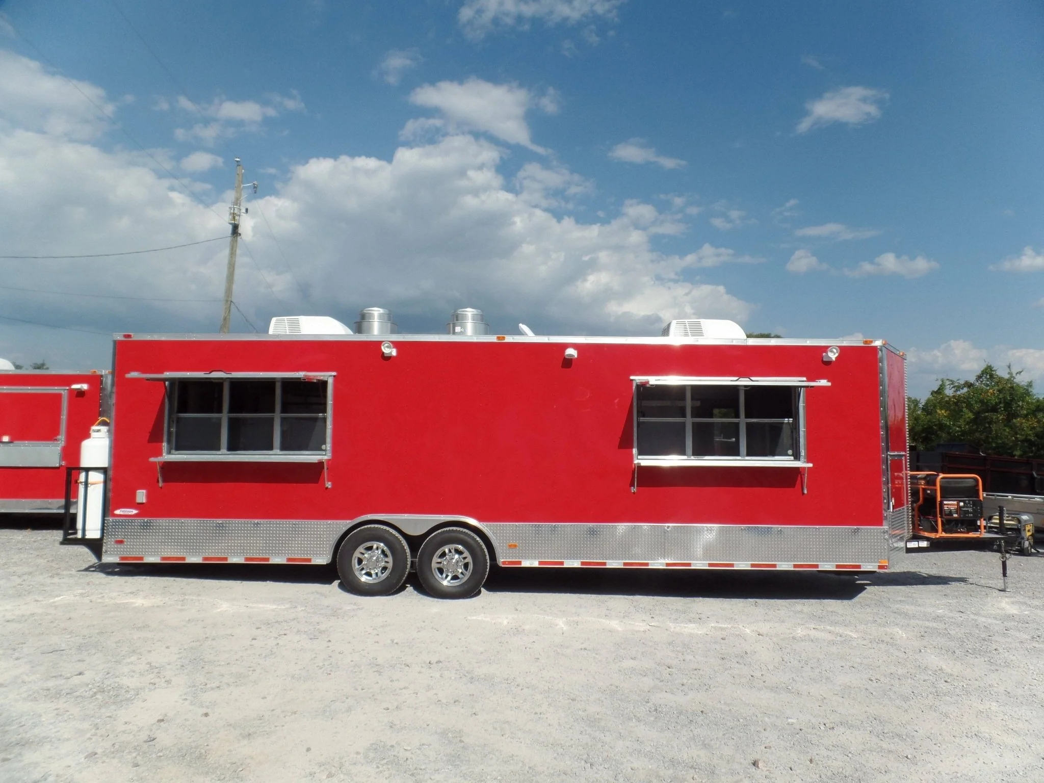 8.5' x 28' Concession Food Trailer Red Event Catering
