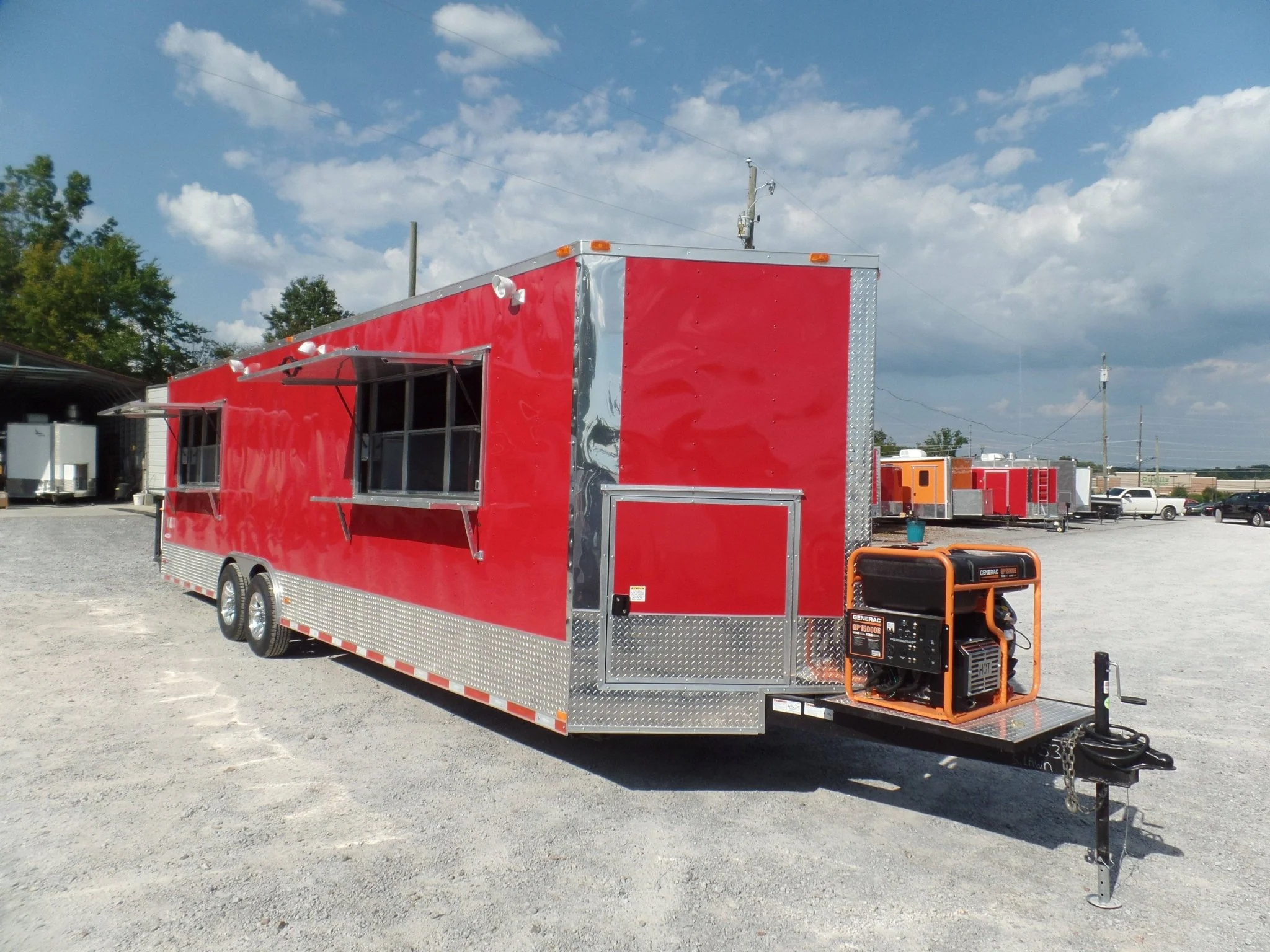 8.5' x 28' Concession Food Trailer Red Event Catering