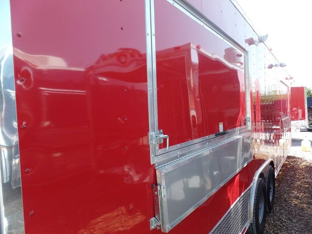 8.5' x 28' Concession Food Trailer Red Event Catering