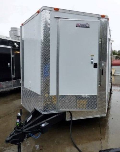 858-8.5-x-28-concession-food-trailer-white-bbq-catering-event-14.jpg 8.5' x 28' Concession Food Trailer White BBQ Catering Event
