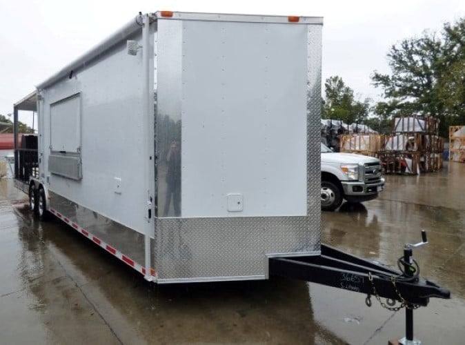 858-8.5-x-28-concession-food-trailer-white-bbq-catering-event-21.jpg 8.5' x 28' Concession Food Trailer White BBQ Catering Event