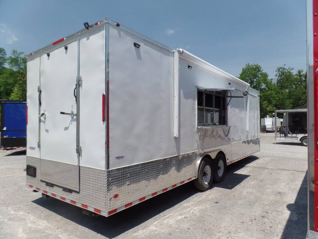 8.5' x 28' Concession Food White Catering Event Trailer