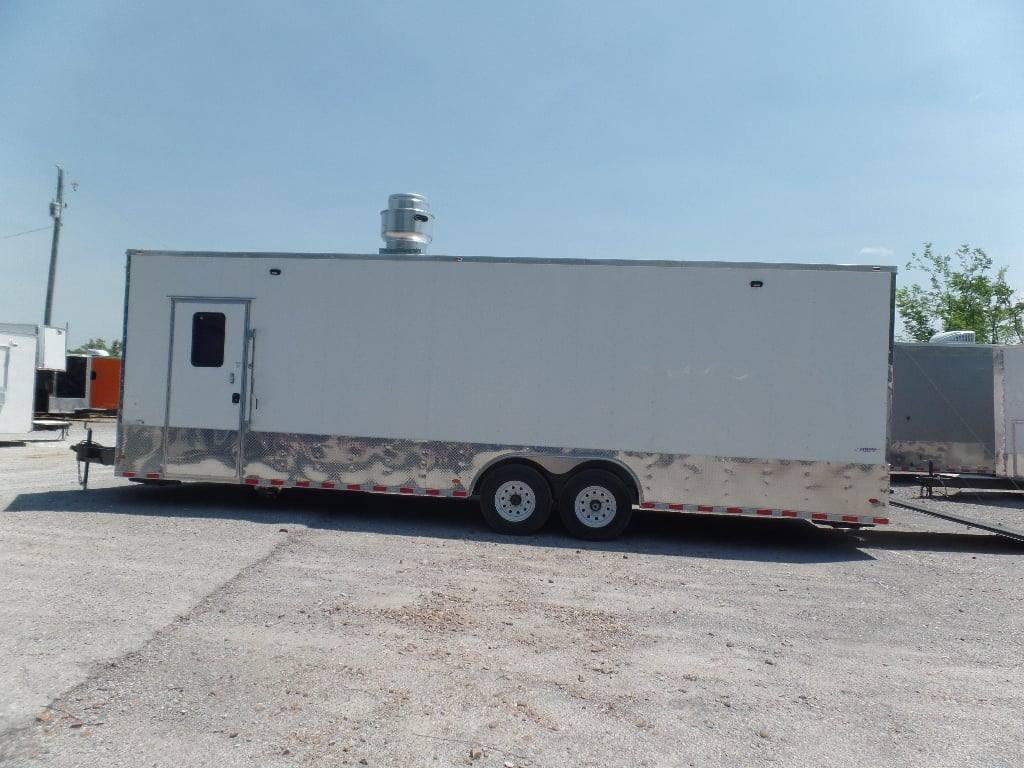 8.5' x 28' Concession Food White Catering Event Trailer