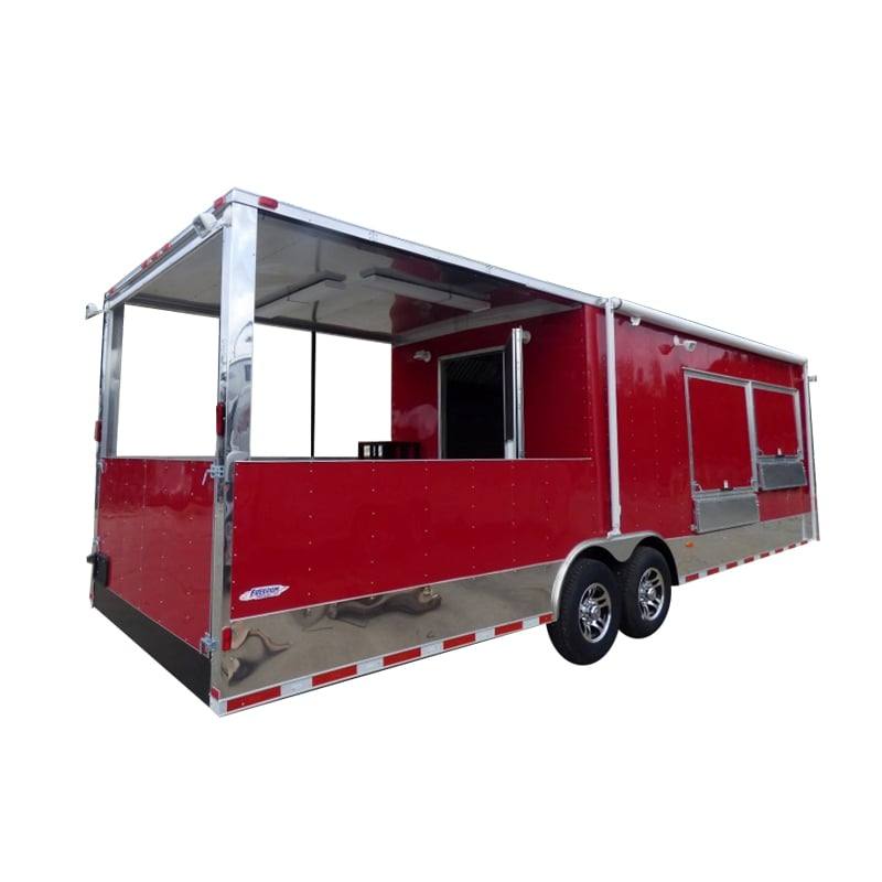 860-8.5-x-28-concession-red-bbq-food-event-catering-trailer-1.jpg 8.5' x 28' Concession Red BBQ Food Event Catering Trailer