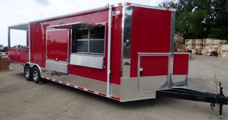 860-8.5-x-28-concession-red-bbq-food-event-catering-trailer-24.jpg 8.5' x 28' Concession Red BBQ Food Event Catering Trailer