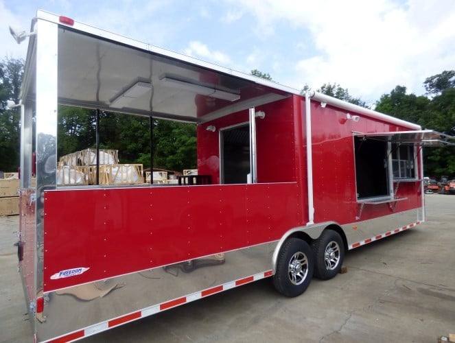 860-8.5-x-28-concession-red-bbq-food-event-catering-trailer-27.jpg 8.5' x 28' Concession Red BBQ Food Event Catering Trailer