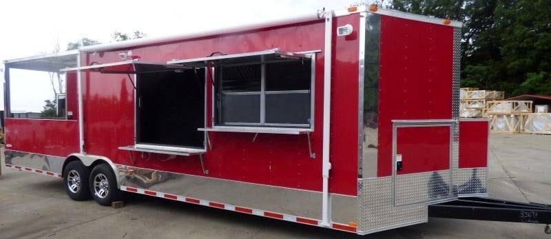 860-8.5-x-28-concession-red-bbq-food-event-catering-trailer-9.jpg 8.5' x 28' Concession Red BBQ Food Event Catering Trailer