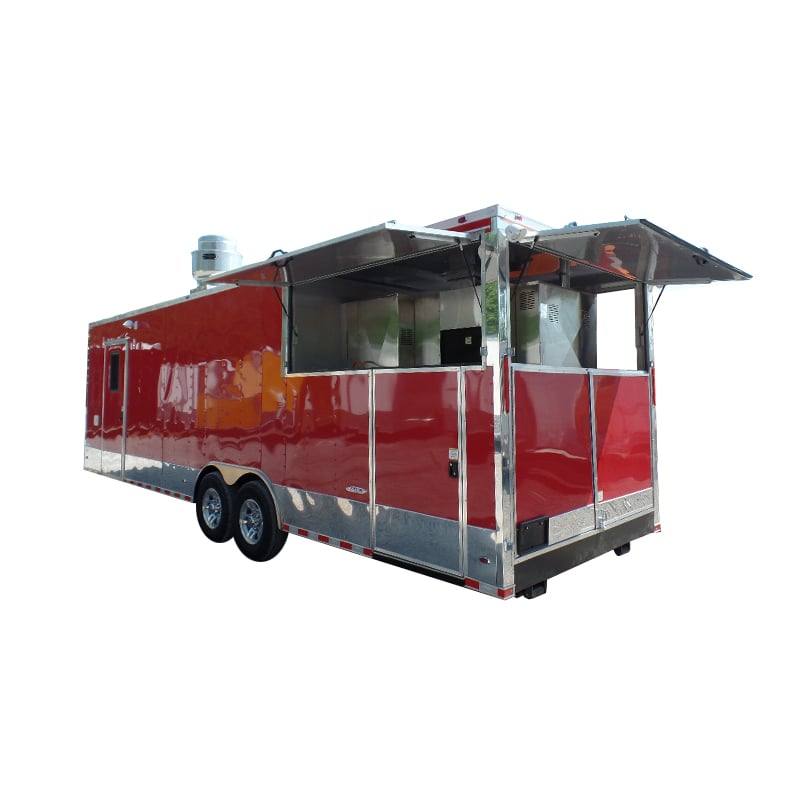 861-8.5-x-28-concession-red-bbq-food-trailer-with-appliances-1.jpg 8.5' x 28' Concession Red BBQ Food Trailer With Appliances