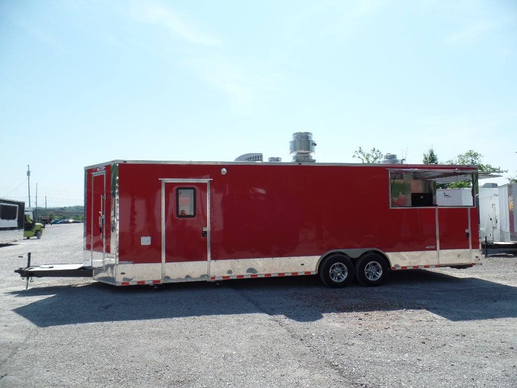 861-8.5-x-28-concession-red-bbq-food-trailer-with-appliances-12.jpg 8.5' x 28' Concession Red BBQ Food Trailer With Appliances