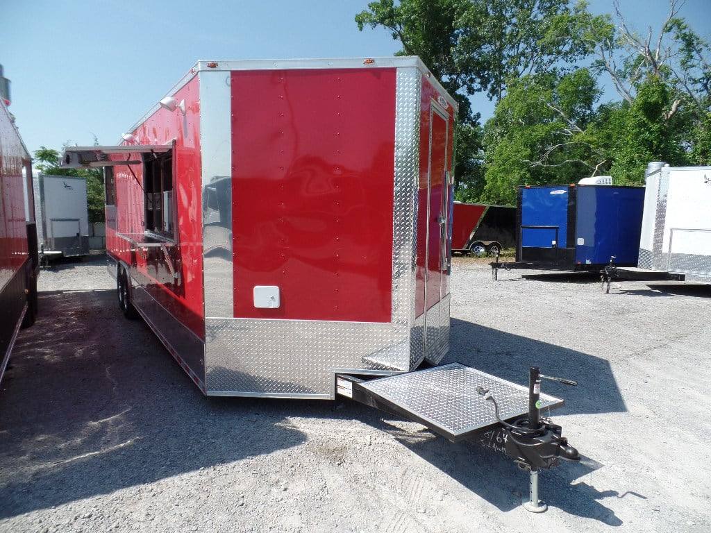 861-8.5-x-28-concession-red-bbq-food-trailer-with-appliances-13.jpg 8.5' x 28' Concession Red BBQ Food Trailer With Appliances