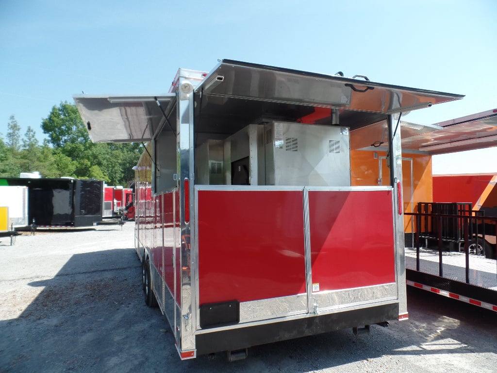 861-8.5-x-28-concession-red-bbq-food-trailer-with-appliances-18.jpg 8.5' x 28' Concession Red BBQ Food Trailer With Appliances