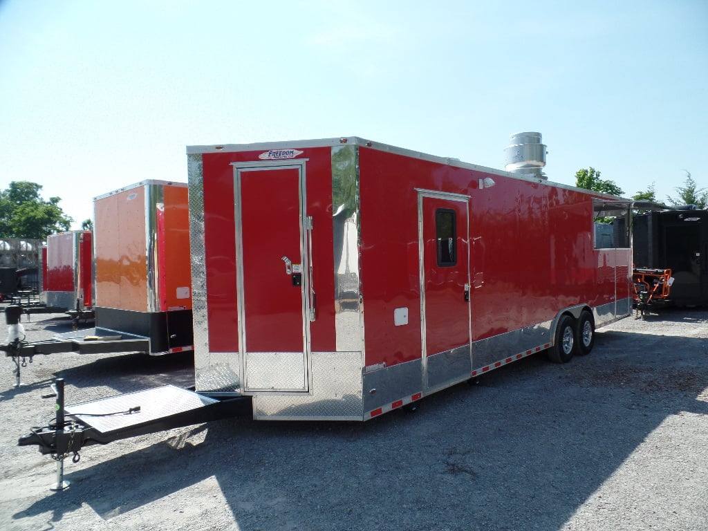 861-8.5-x-28-concession-red-bbq-food-trailer-with-appliances-4.jpg 8.5' x 28' Concession Red BBQ Food Trailer With Appliances