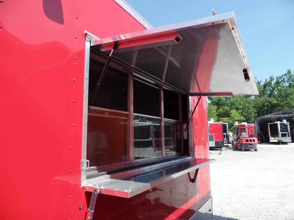 861-8.5-x-28-concession-red-bbq-food-trailer-with-appliances-9.jpg 8.5' x 28' Concession Red BBQ Food Trailer With Appliances