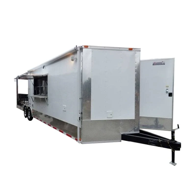 863-8.5-x-28-concession-white-bbq-trailer-with-appliances-1.webp 8.5' x 28' Concession White BBQ Trailer With Appliances