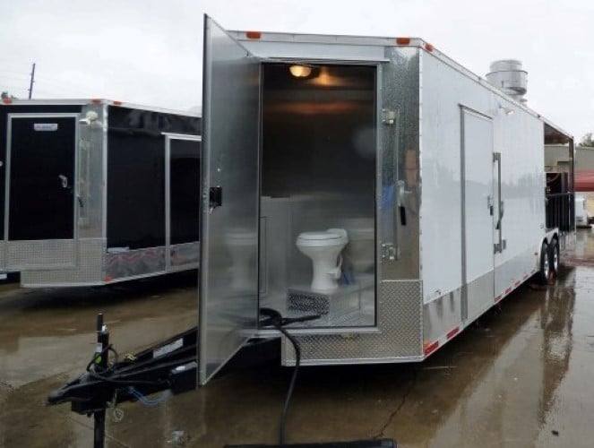 863-8.5-x-28-concession-white-bbq-trailer-with-appliances-4.jpg 8.5' x 28' Concession White BBQ Trailer With Appliances