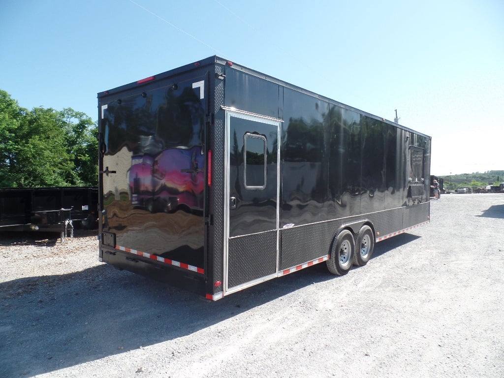 864-8.5-x-28-food-concession-black-trailer-with-appliances-2.jpg 8.5' x 28' Food Concession Black Trailer With Appliances