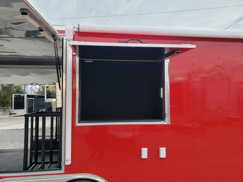 865-8.5-x-28-red-bbq-smoker-food-concession-trailer-25.jpg 8.5' x 28' Red BBQ Smoker Food Concession Trailer