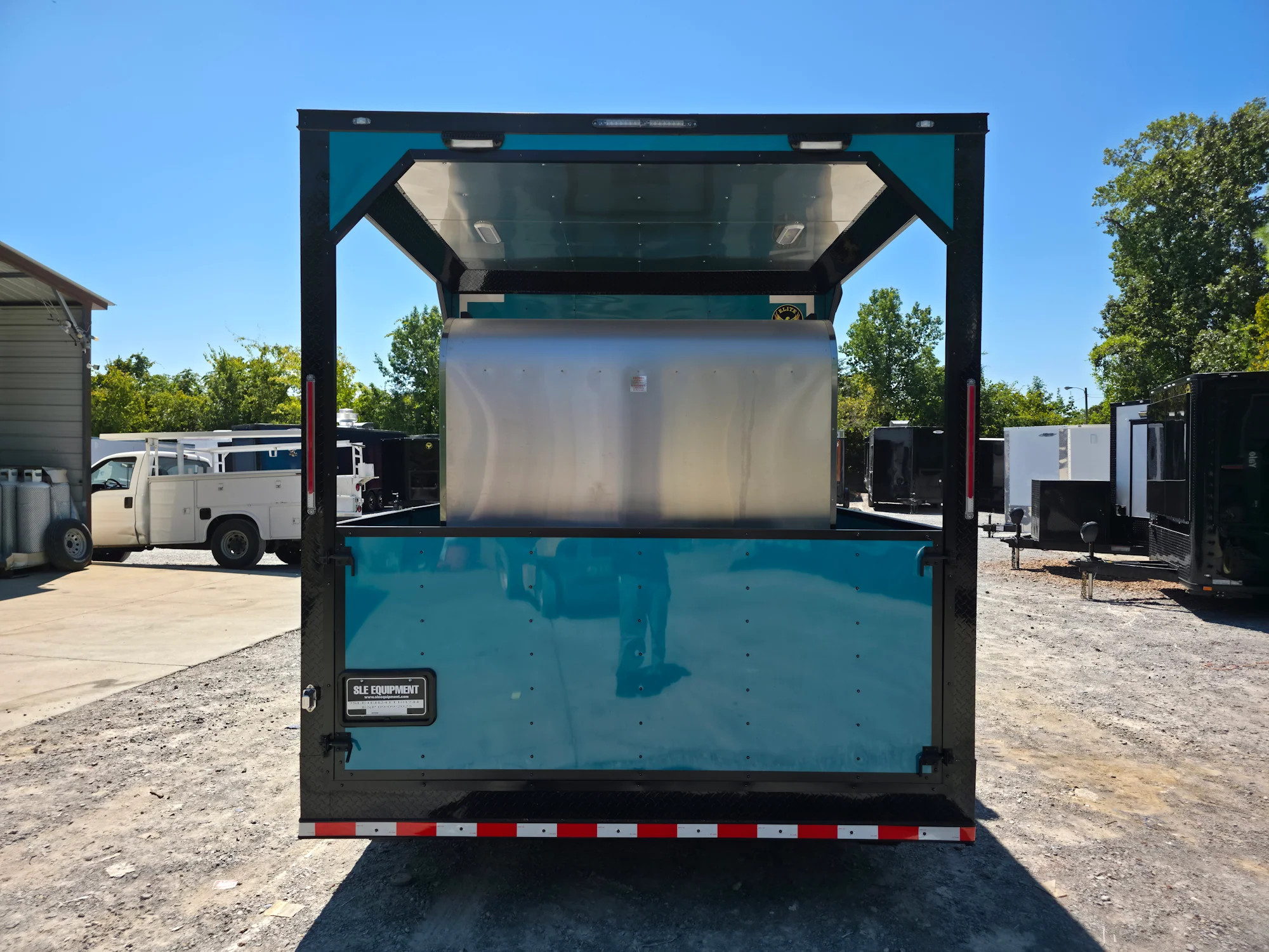 866-8.5-x-28-teal-green-custom-concession-trailer-food-event-catering-7.webp 8.5' X 28' Teal Green Custom Concession Trailer Food Event Catering