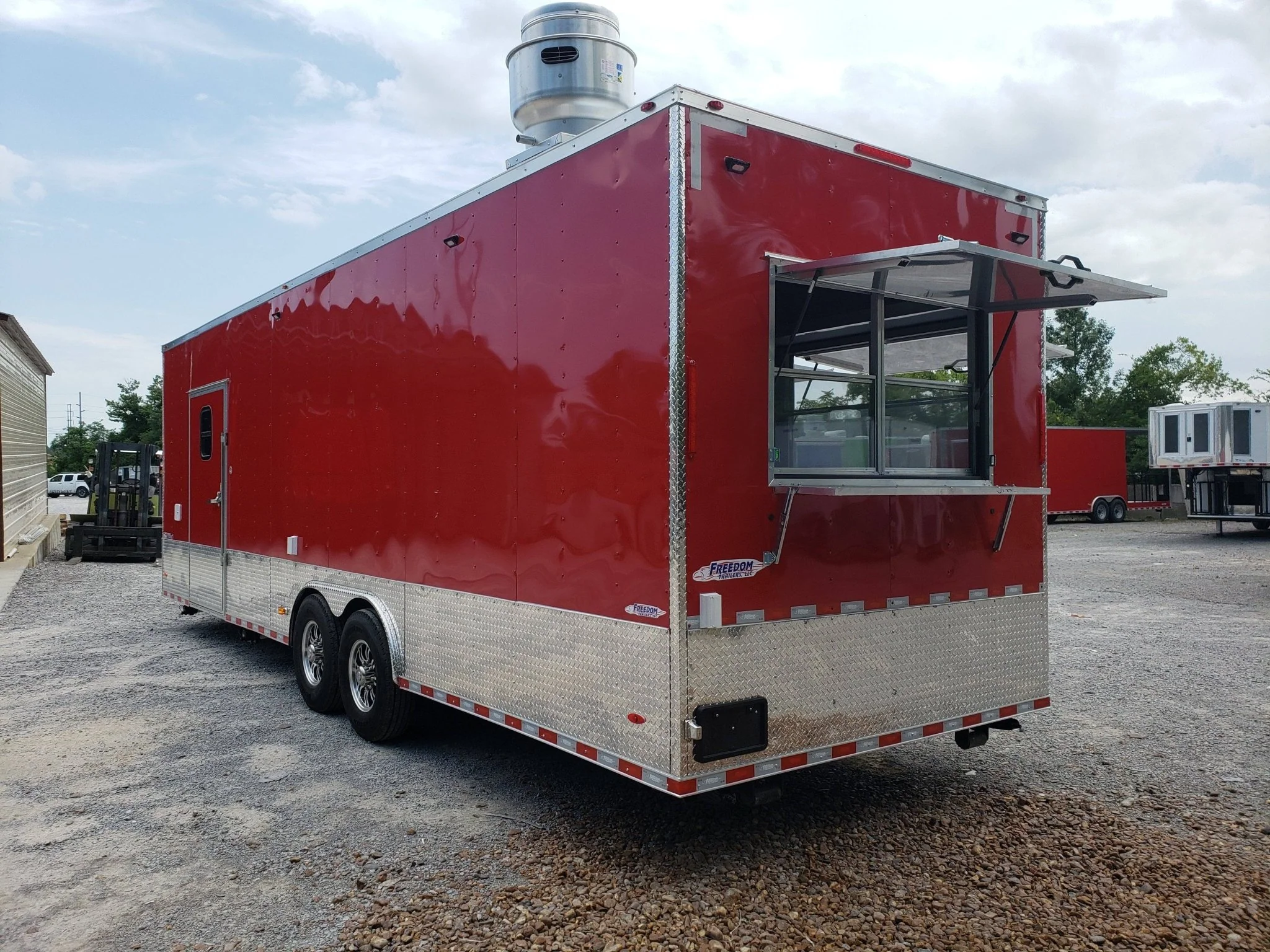 867-8.5-x-28-victory-red-kettle-corn-and-cotton-candy-concession-trailer-4.webp 8.5' x 28' Victory Red Kettle Corn and Cotton Candy Concession Trailer