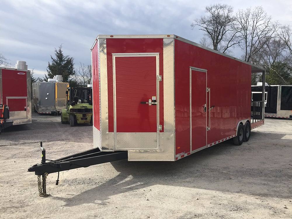 868-8.5-x-28-victory-red-porch-style-enclosed-trailer-storage-8.jpg 8.5' x 28' Victory Red Porch Style Enclosed Trailer Storage