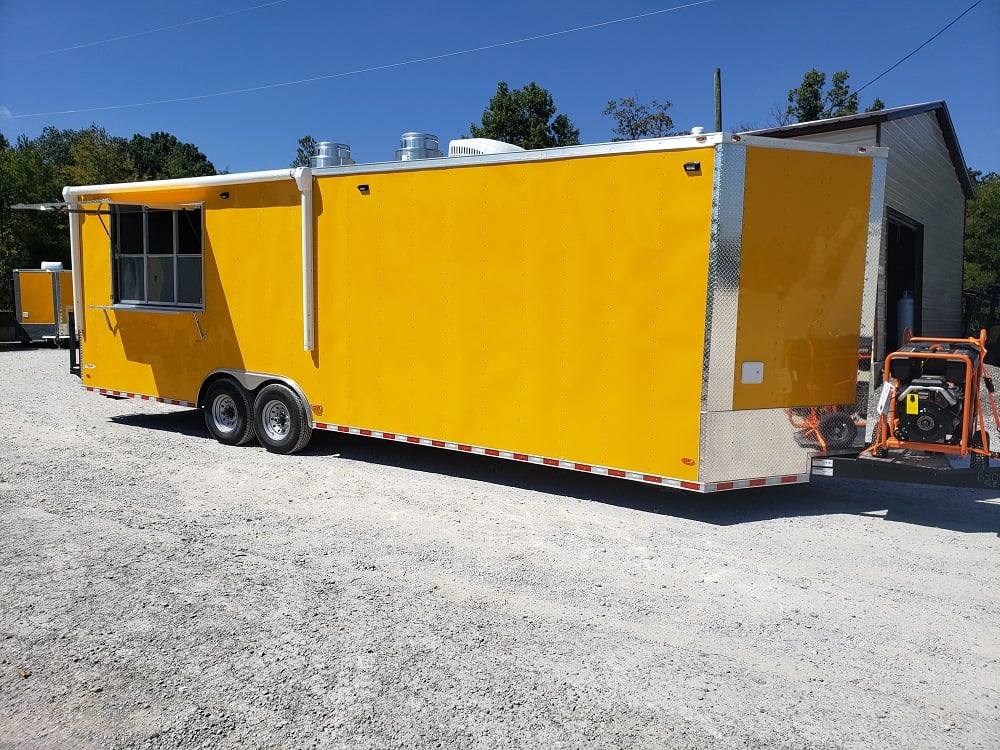 870-8.5-x-28-yellow-food-concession-trailer-with-appliances-1.jpg 8.5' x 28' Yellow Food Concession Trailer With Appliances