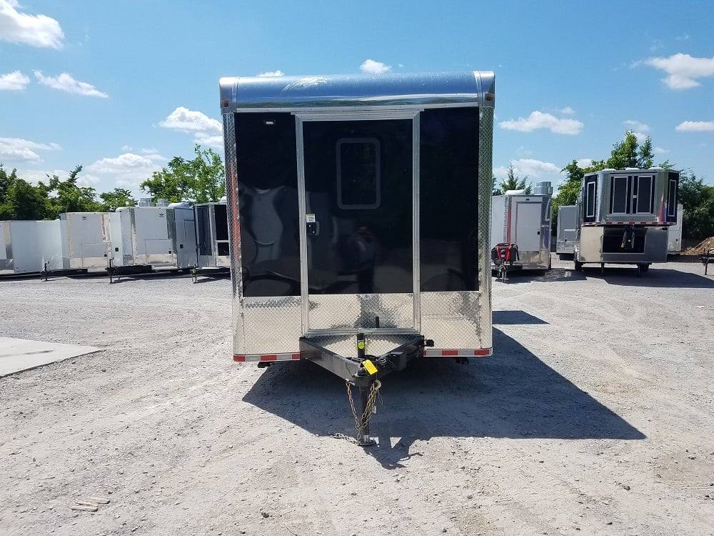 871-8.5-x-30-black-flat-nose-w-header-cap-concession-food-trailer-12.jpg 8.5' x 30' Black Flat Nose w/ Header Cap Concession Food Trailer