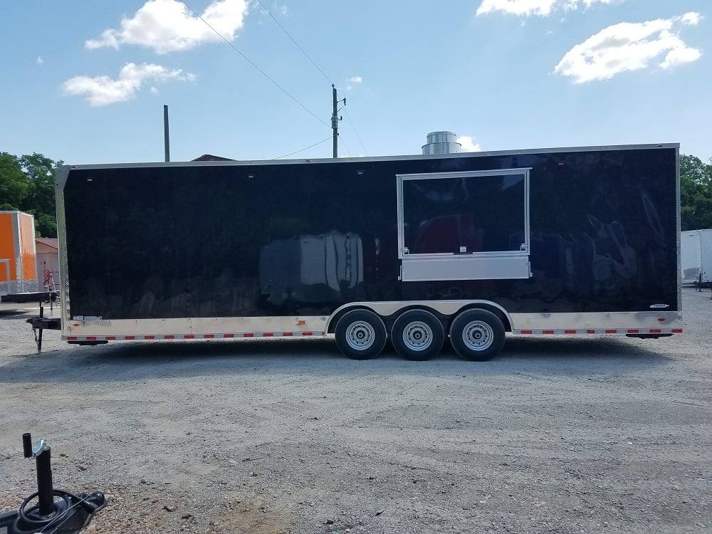 871-8.5-x-30-black-flat-nose-w-header-cap-concession-food-trailer-13.jpg 8.5' x 30' Black Flat Nose w/ Header Cap Concession Food Trailer