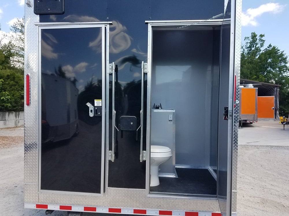 871-8.5-x-30-black-flat-nose-w-header-cap-concession-food-trailer-5.jpg 8.5' x 30' Black Flat Nose w/ Header Cap Concession Food Trailer