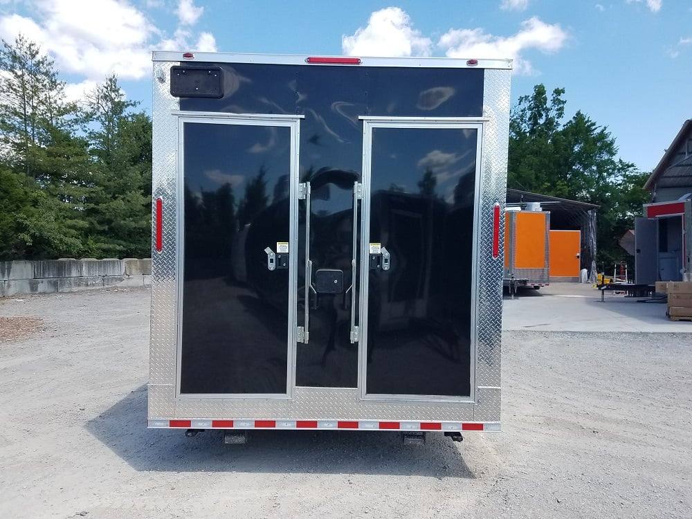 871-8.5-x-30-black-flat-nose-w-header-cap-concession-food-trailer-6.jpg 8.5' x 30' Black Flat Nose w/ Header Cap Concession Food Trailer