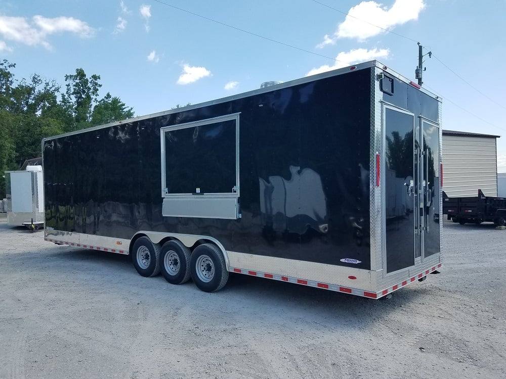 871-8.5-x-30-black-flat-nose-w-header-cap-concession-food-trailer-8.jpg 8.5' x 30' Black Flat Nose w/ Header Cap Concession Food Trailer