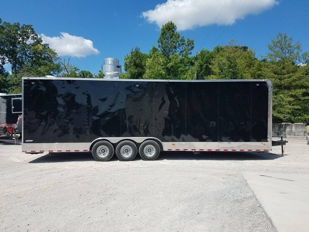 871-8.5-x-30-black-flat-nose-w-header-cap-concession-food-trailer-9.jpg 8.5' x 30' Black Flat Nose w/ Header Cap Concession Food Trailer