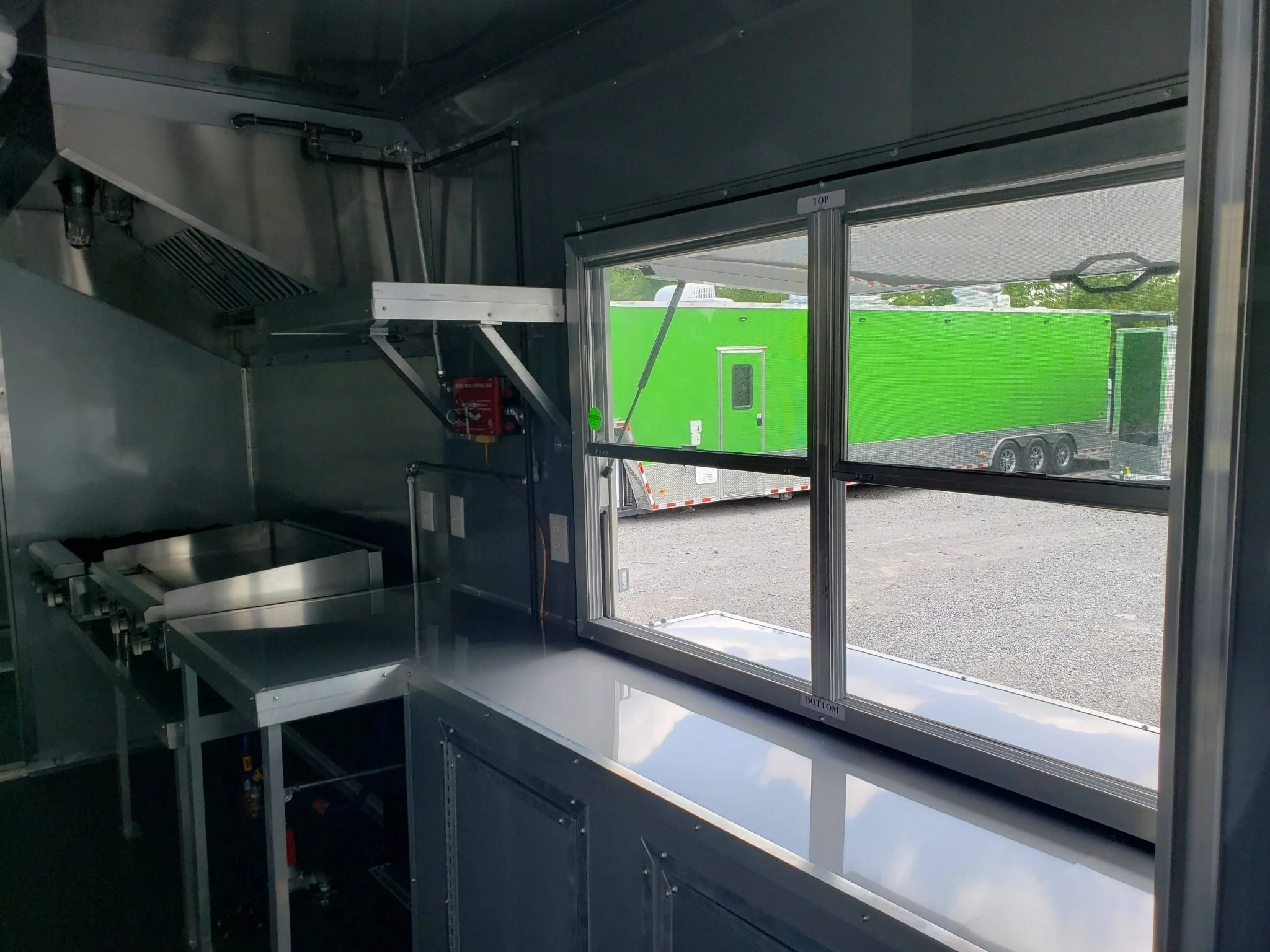 872-8.5-x-30-black-and-cobalt-blue-bbq-porch-concession-trailer-17.webp 8.5' x 30' Black and Cobalt Blue BBQ Porch Concession Trailer