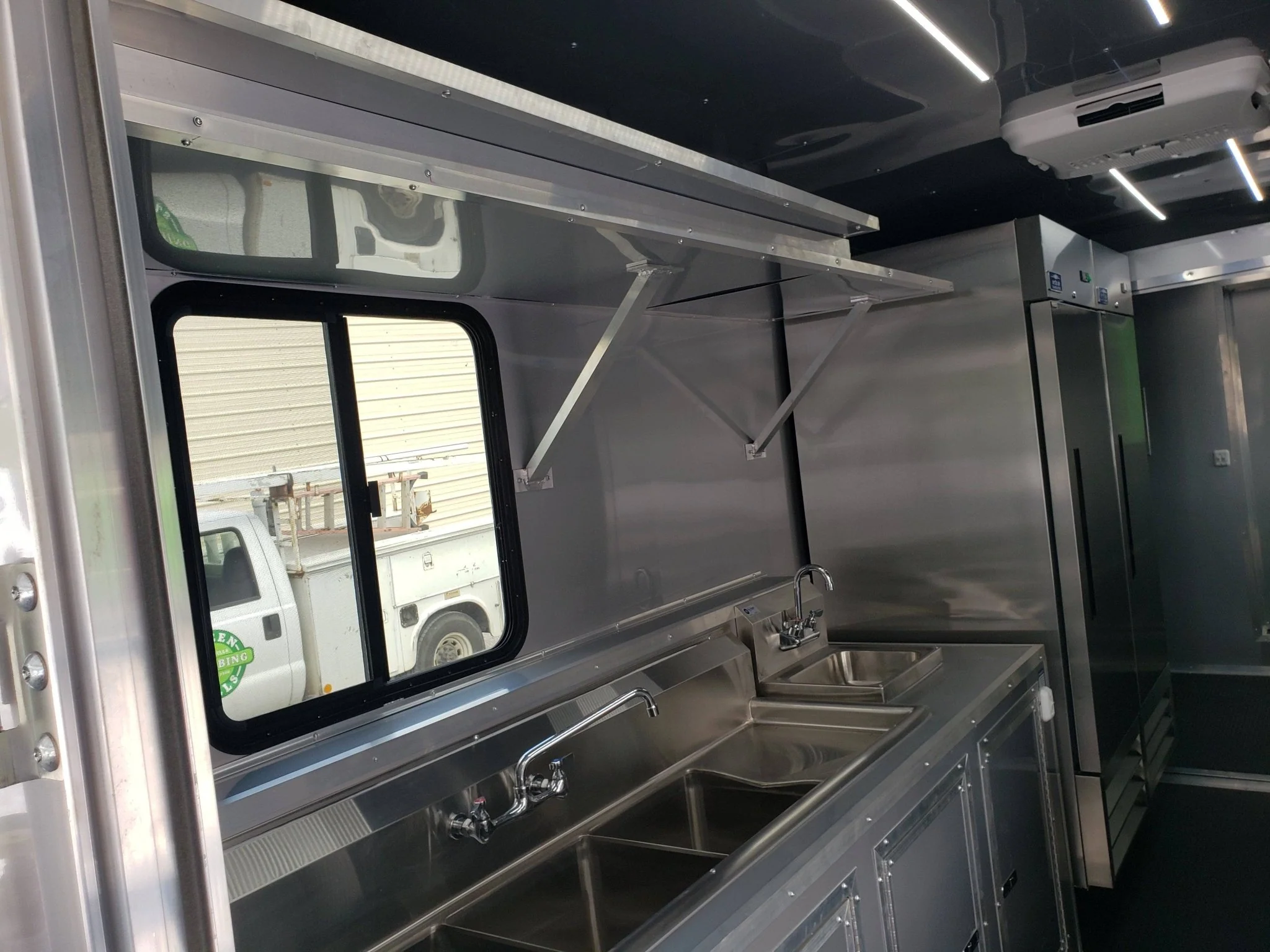 872-8.5-x-30-black-and-cobalt-blue-bbq-porch-concession-trailer-26.webp 8.5' x 30' Black and Cobalt Blue BBQ Porch Concession Trailer