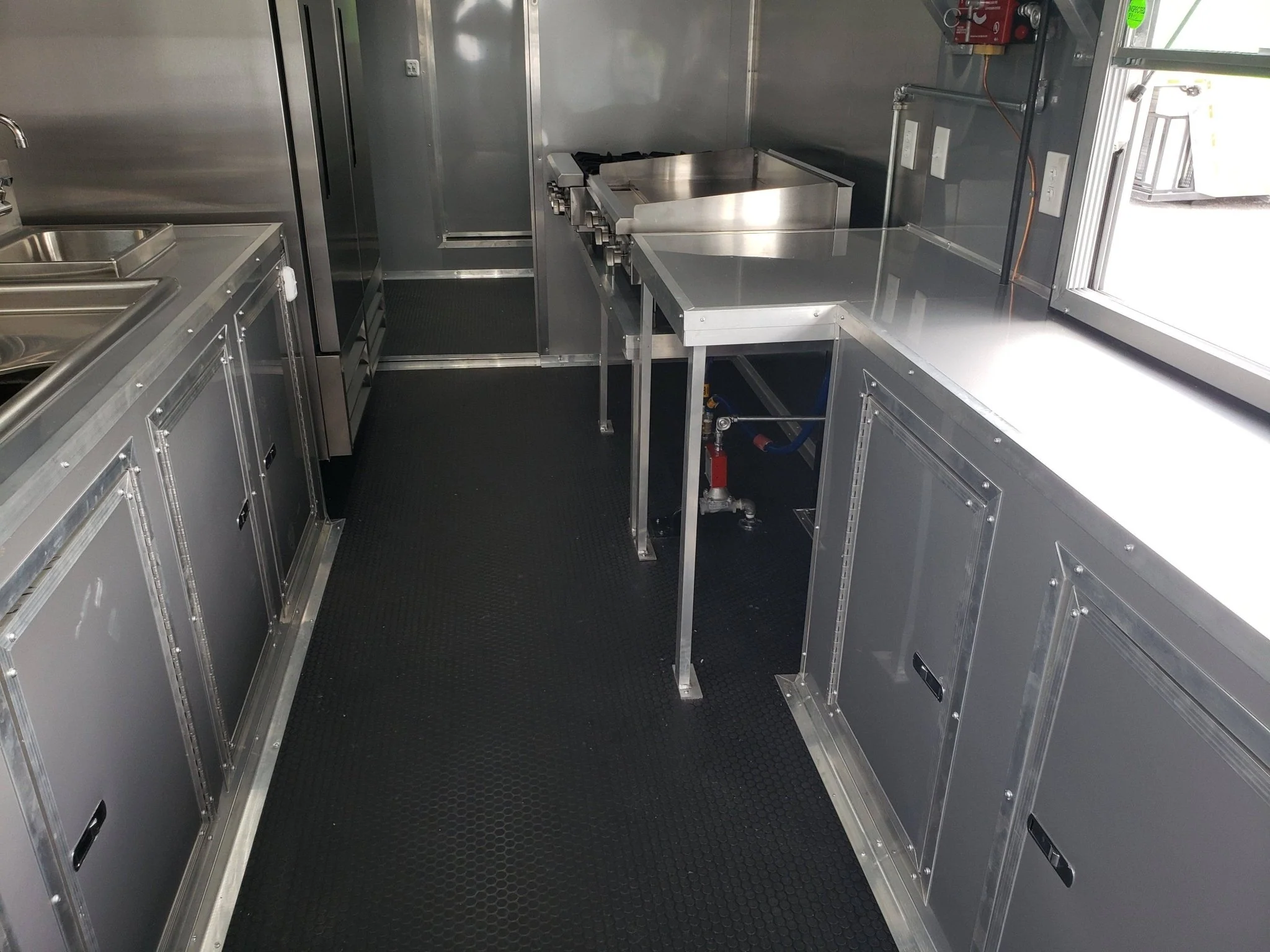 872-8.5-x-30-black-and-cobalt-blue-bbq-porch-concession-trailer-3.webp 8.5' x 30' Black and Cobalt Blue BBQ Porch Concession Trailer