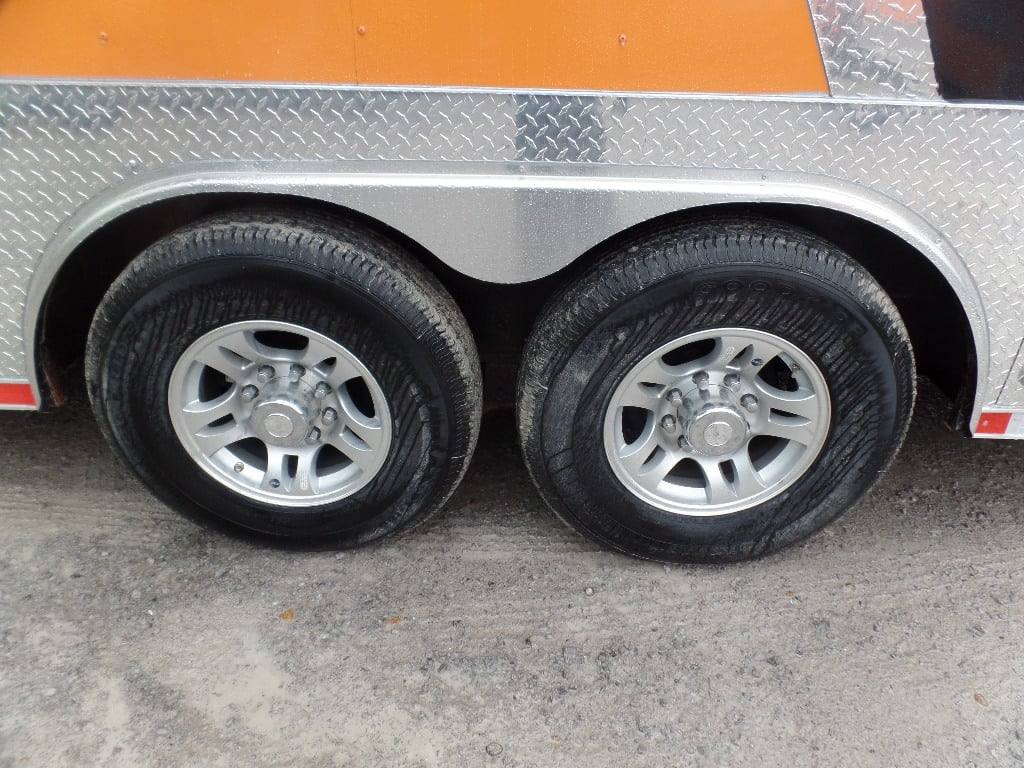 874-8.5-x-30-black-and-orange-porch-style-concession-food-trailer-with-restroom-25.jpg 8.5' x 30' Black and Orange Porch Style Concession Food Trailer with Restroom