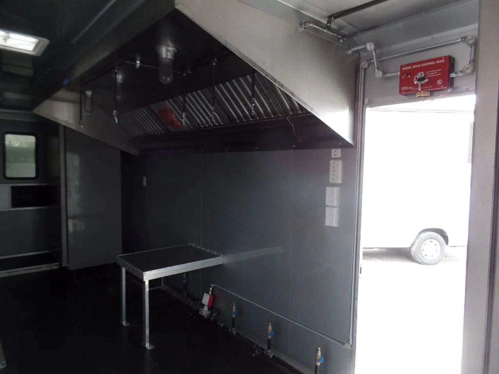 874-8.5-x-30-black-and-orange-porch-style-concession-food-trailer-with-restroom-31.webp 8.5' x 30' Black and Orange Porch Style Concession Food Trailer with Restroom