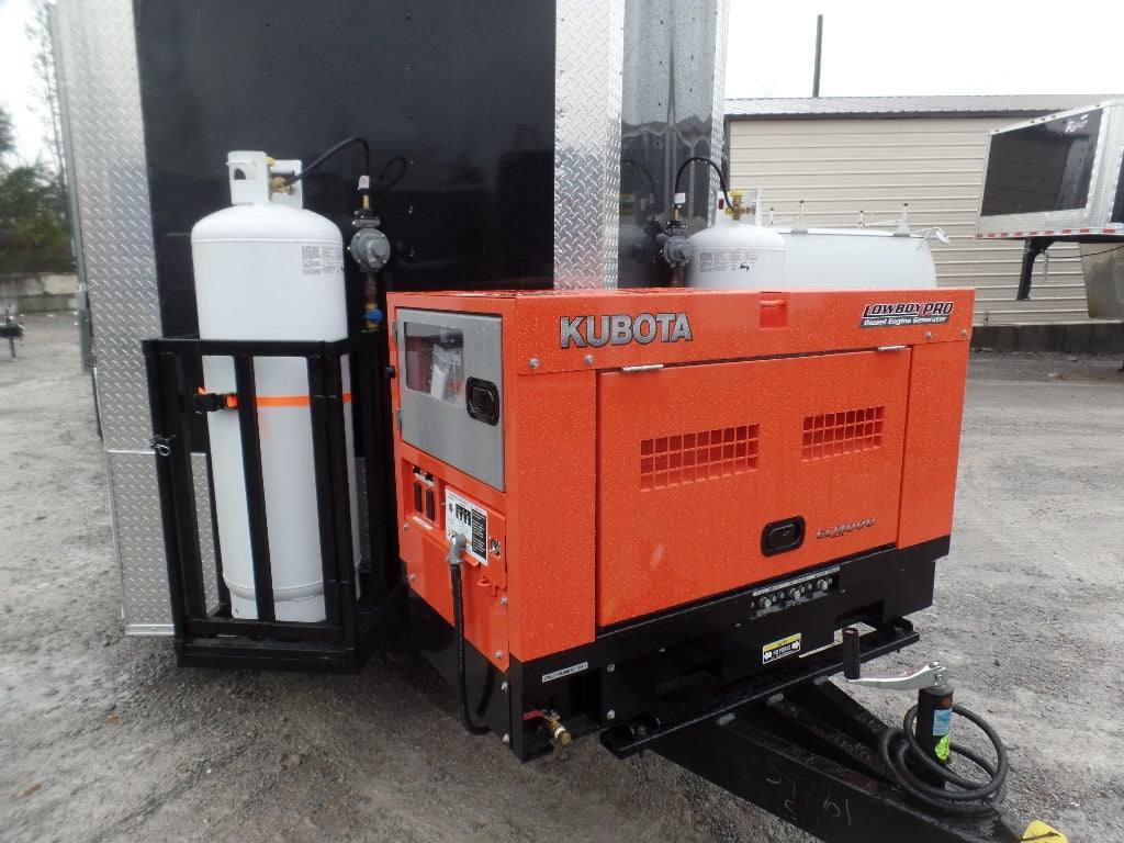 874-8.5-x-30-black-and-orange-porch-style-concession-food-trailer-with-restroom-7.jpg 8.5' x 30' Black and Orange Porch Style Concession Food Trailer with Restroom
