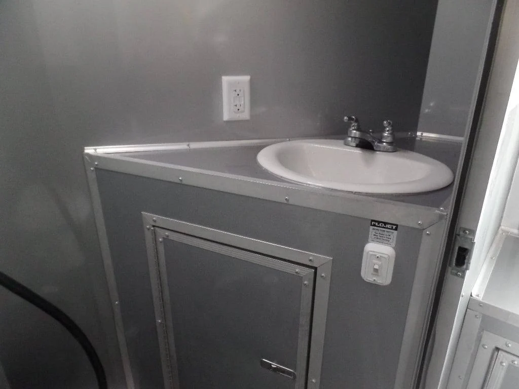 875-8.5-x-30-black-and-orange-porch-style-concession-trailer-with-restroom-and-appliances-10.webp 8.5' x 30' Black and Orange Porch Style Concession Trailer with Restroom and Appliances