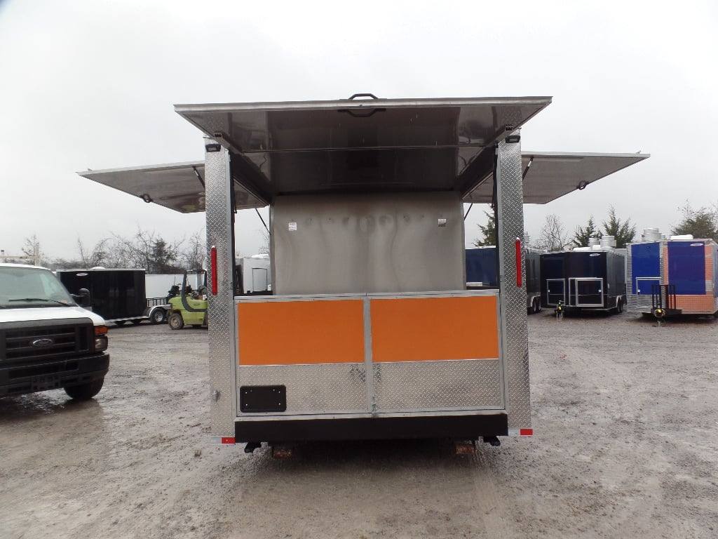 875-8.5-x-30-black-and-orange-porch-style-concession-trailer-with-restroom-and-appliances-17.jpg 8.5' x 30' Black and Orange Porch Style Concession Trailer with Restroom and Appliances