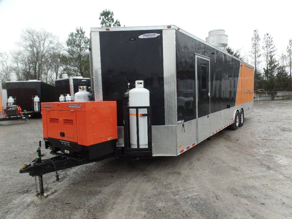 875-8.5-x-30-black-and-orange-porch-style-concession-trailer-with-restroom-and-appliances-20.jpg 8.5' x 30' Black and Orange Porch Style Concession Trailer with Restroom and Appliances