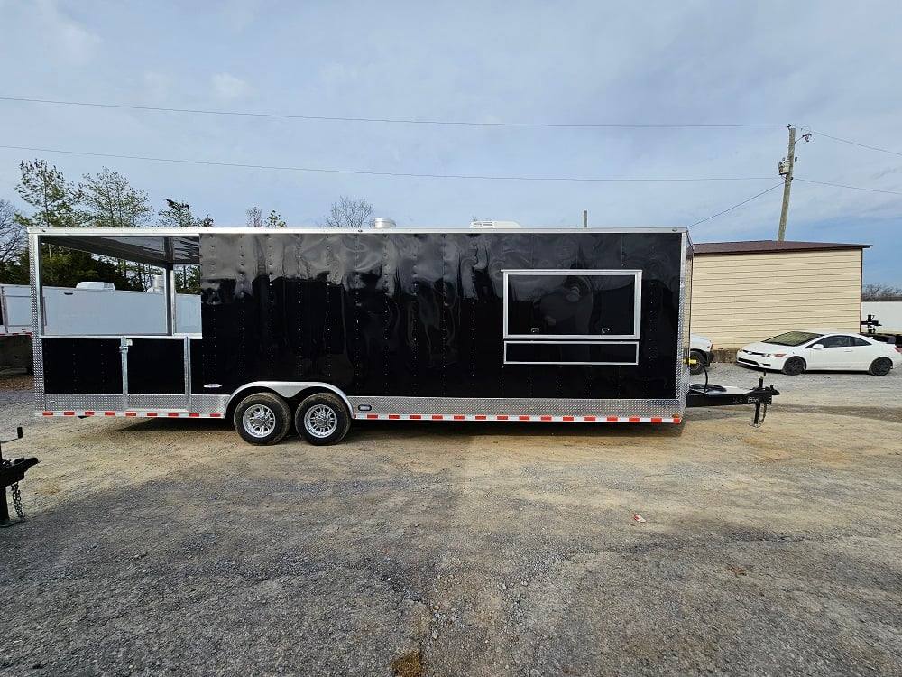 876-8.5-x-30-black-bbq-porch-concession-trailer-vending-11.jpg 8.5' X 30' Black BBQ Porch Concession Trailer Vending